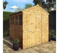 Mercia 8' x 6' Shiplap Apex Shed, Brown