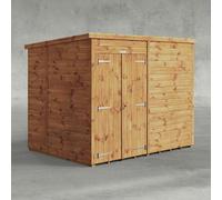 8 x 6 Powersheds Tongue and Groove Windowless Pent Wooden Shed With Double Doors