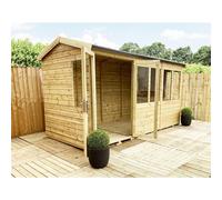 8 x 6 Reverse Pressure Treated Apex Summerhouse with Short Windows Marlborough Natural One Size