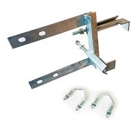 8” x 6” Self-Supporting TV Aerial Wall Bracket | Galvanised Corner Brick Chimney Pole/Mast Mount & Bolts | Mortal Install Screw Kit | Heavy Duty Galvanised Steel | Loops