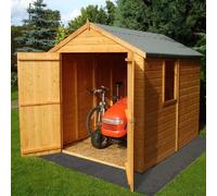 Shire Warwick 6ft x 8ft Wooden Apex Garden Shed, Brown