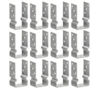(8 x 6 x 15 cm) vidaXL Fence Anchors Garden Ground Anchor Post Bracket Silver Galvanised Steel