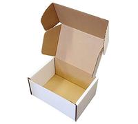 8" x 6" x 4" White Die Cut Folding Lid Postal Cardboard Boxes Small Mailing Shipping Cartons Qty 10
