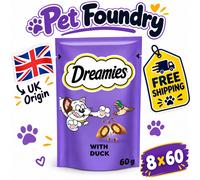 Dreamies Cat Treats, tasty snacks with tempting duck, 60 g