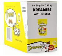 8 x 60g Dreamies Cat Treats With Cheese - Bulk Pack