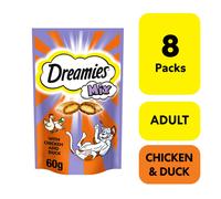 8 x 60g Dreamies Mix Adult Cat Treats Chicken & Duck Cat Biscuits (480g)