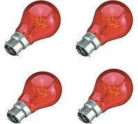 8 x 60W Red Fireglow Light Bulbs Bayonet BC B22 for flame Effect Electric Fires