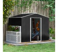 Outsunny 8 x 6ft Garden Storage Shed with Double Sliding Door Outdoor Grey