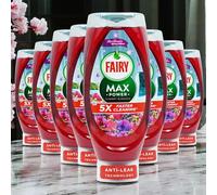 8 x 730ml Fairy Max Power Washing Up Liquid - Mrs Hinch's Spring Edition Cherry Blossom (Full Box)