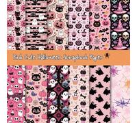 8 x 8" Cute Pink Halloween Scrapbook Paper: Assorted Pink Pumpkin & Ghost Print Sheets for DIY Crafts, Journaling, Albums, Invitations, Gift-wrapping: ... Interior, Single-sided,12 Designs, 24 Sheets