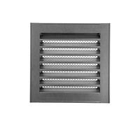 8 x 8 Inch / 200 x 200 mm Gray Vent Cover - Galvanized Steel - Industrial Air Vent Louver - Metal Soffit Vent with Screen - Mesh - Square Vent Grille for House Or Garage Wall
