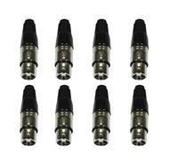 8 x Accu XLR 3-Pin 3P Female Microphone DMX Connector Plug Socket Silver Audio Sound