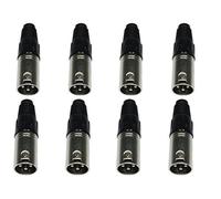8 x Accu XLR 3-Pin 3P Male Microphone DMX Connector Plug Silver Audio Sound