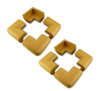 8 x AKORD Baby Safety Corner Protection - Light Brown Desk Table Cover Protector - Safe for Child