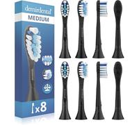 8 x demirdental Heads for Philips Sonicare Large Head Black | C3 matching brush heads, rubberised frame, tested for harmful substances, integrated colour indicators