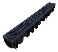 8 x Drainage Channel Polydrain Heelguard (Formally Fernco Heelguard) 1m Lengths Storm Drain Channel Linear 13cm High by 12cm Wide Water Rain Storm Shower Wetroom Garden Driveway