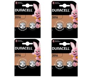 8 x Duracell 2016 Lithium Battery 3V Coin Cell DL2016 CR2016 BR2016 - 2P