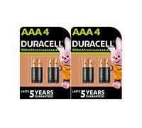8 x Duracell AAA Rechargeable 900 mAh (2 Blister Packs of 4 Batteries) 8 Rechargeable Mini Style Batteries