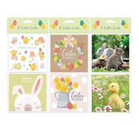 8 x Easter Cards Cute Designs Chicks Bunnies Daffodils Happy Easter Greetings