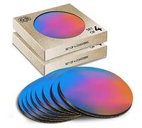 8 x Eco Boxed Cork Coasters - Orange Pink bre Art Pretty Drink Cup Mug Glass Table Mat #2089