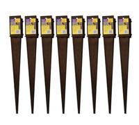 8 x Fence Post Holder 100mm posts Support Drive Down Spike Clamp Grip Brown for 100mm x 100mm posts, 750mm spike (4" x 30") Eliza Tinsley Swiftpost, Pack of 8