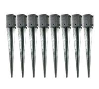 8 x Fence Post Holder 100mm posts Support Drive Down Spike Clamp Grip Galvanised for 100mm x 100mm posts, 750mm spike (4" x 30") Eliza Tinsley Swiftpost, Pack of 8