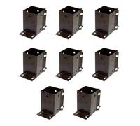 8 x Fence Post Holder 100mm posts Support Flush Fit Shoe Anchor Clamp Grip Brown for 100mm x 100mm posts (4") Eliza Tinsley Swiftpost, Pack of 8