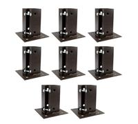8 x Fence Post Holder 75mm posts Support Bolt Down Shoe Anchor Clamp Grip Brown for 75mm x 75mm posts (3") Eliza Tinsley Swiftpost, Pack of 8