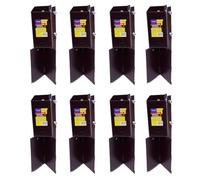 8 x Fence Post Holder 75mm posts Support Concrete In Shoe Anchor Clamp Grip Brown for 75mm x 75mm posts (3") Eliza Tinsley Swiftpost, Pack of 8