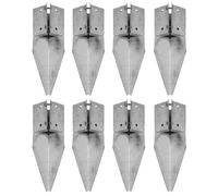 Eliza Tinsley 8 X Fence Repair Post Holder Support Drive Down Spike Clamp Grip Galvanised For 75mm X 75mm (3") Posts, Swiftpost, Pack Of 8