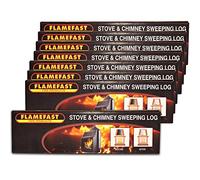 8 X Flamefast Stove & Chimney Sweeping Logs Help to Remove Creosote, Soot and Tar Deposits & Tigerbox Safety Matches