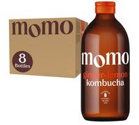 8 x Fresh 330ml Bottles MOMO Kombucha Drink Organic - Kombucha Tea Probiotic Drink - Ginger Lemon