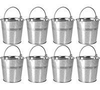 8 x Galvanised Metal Serving Buckets/Cutlery Caddies