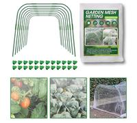 8 x Garden Hoops frame for Garden Mesh Netting 3m x 15m Ultra Fine Mesh Greenhouse Plant Crop Vegetables Insect Protection Netting,Garden Cloches and Grow Tunnel,Fruits Flowers Raised Beds Cover