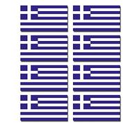 8 x Glossy Vinyl Stickers - Greece Greek Small Flag Flags Helmet Bike Motorbike #0194 (2cm Tall x 3.7cm Wide)