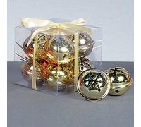 Premier Decorations 8 Snowflake Jingle Bells in Gold, Size 4cm, Metal | Charlies