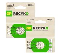 ReCyko+ 4 x AAA Rechargeable Batteries 950mAh AA Pre Charged Long Lasting 4 Pack