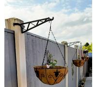 8 x Hanging Basket Brackets for Concrete Posts - Supports Easy Fill Baskets, Adjustable Height