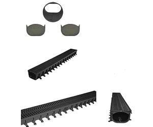 8 x Heavy Duty A15 Easy Flow Storm Aco Shallow Flow Linear Driveway Drainage PVC Channel 1 Metre 1M
