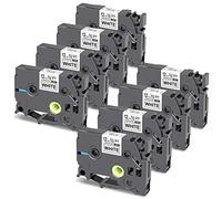 8 X Label Printer Tape Compatible with Brother Label Tape TZE Tape 12mm Replacement for Brother Label Printer Tape TZe-231 for P Touch H100R H101C H110 Label Maker, Black on White
