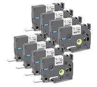 8 x Label Tape Replacement for Brother P-Touch TZe-231 Tze Tape 12mm 0.47 Black on White Laminated Cassette Work with Brother p Touch H101c H-110 P300BT H100 H105 H107B Label Maker