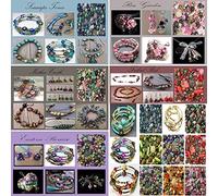 8 x Large Packs of Jewellery Making Beads in Red Purple Pink Green Blue Orange Brown to Make Necklace Bracelet & Earrings Pearls bicones Seed Acrylic Metal enlaced