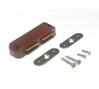 8 x Magnetic Cupboard Catch Double Brown + Keeper Plate + Fixing Screws