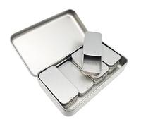8 x Mini Pill Boxes in Organiser Tin - Plastic Free Metal Rectangular Tins with Sliding Lid 10ml in Hinged Silver Case for Discreet Weekly (7 Days +1) Medication or Everyday Carry