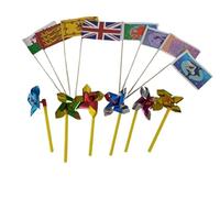 8 x Mixed Sand Flags & 6 Mini Windmills Ideal for Sandpits Beach Sandcastles