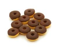 8 x MyTinyWorld Dolls House Miniature Belgian Chocolate Iced Donuts