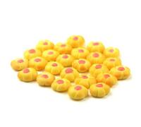 8 x MyTinyWorld Dolls House Miniature Strawberry Pink Iced Flower Biscuits