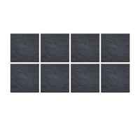 8 X Nicoman Square Stomp Stone Graphite Grey 30Cm X 30Cm