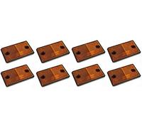 8 x Orange Amber Side Reflectors for Trailers, Trucks, Caravans, Maypole, Square