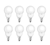 8 x Osram Energy Saving Lamp Drop Superstar 9W E14 Frosted Ball Warm White 2700K